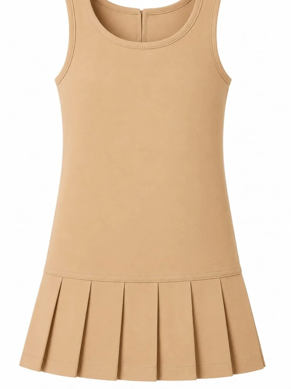 Premium Wear Girls' Front-Button Pleated School Uniform Jumper – Khaki